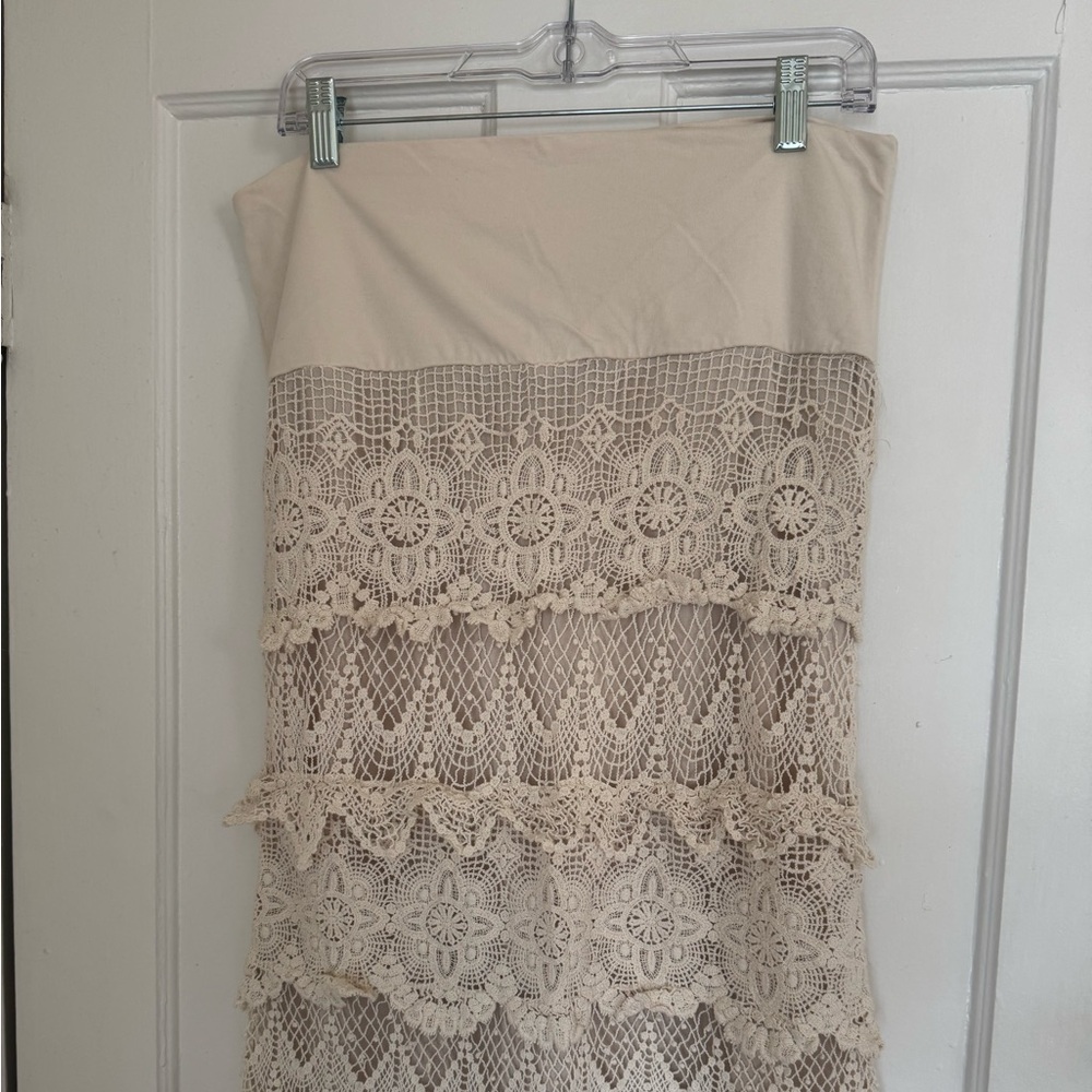 Solitaire Cream Lace Maxi Skirt